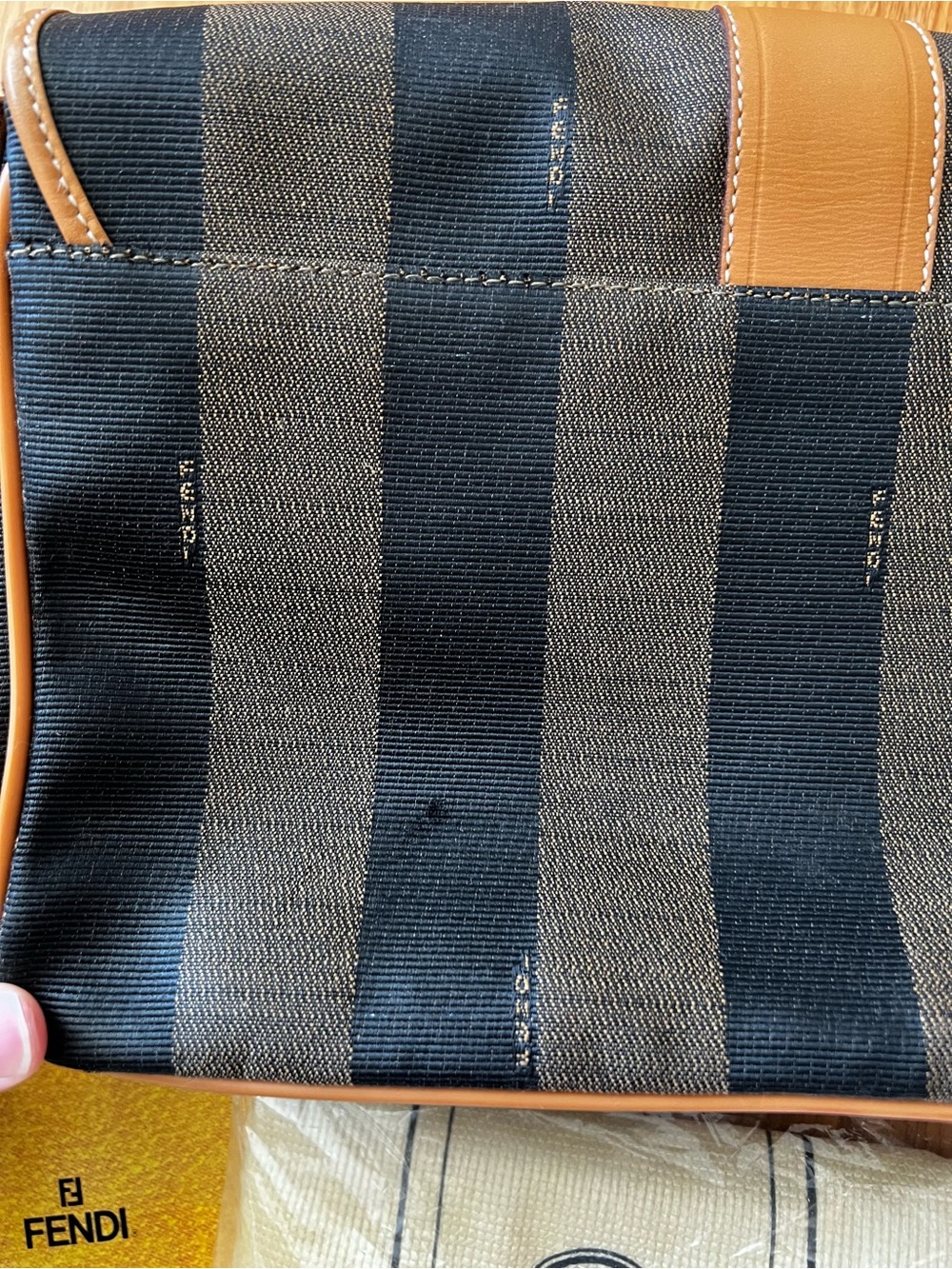 True Vintage Fendi Pequin Black and Brown Crossbody Bag - Picture 11 of 11